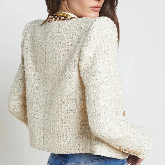 L'Agence Greta Chain Tweed Jacket US 6